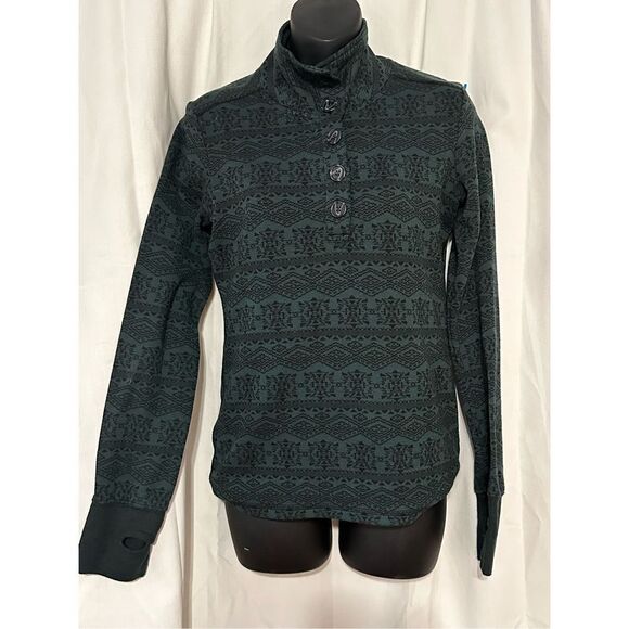 Nice Women KAVU Lopez Spandex Button Up - Crew Neck Sweater Yoga Outdoors size s - Picture 1 of 5